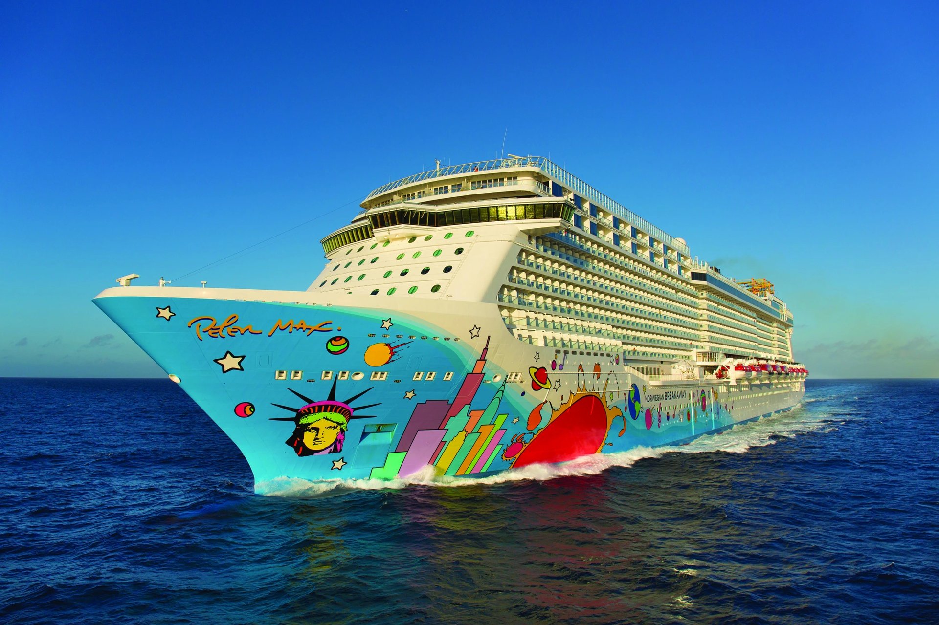Cruise ship at sunset